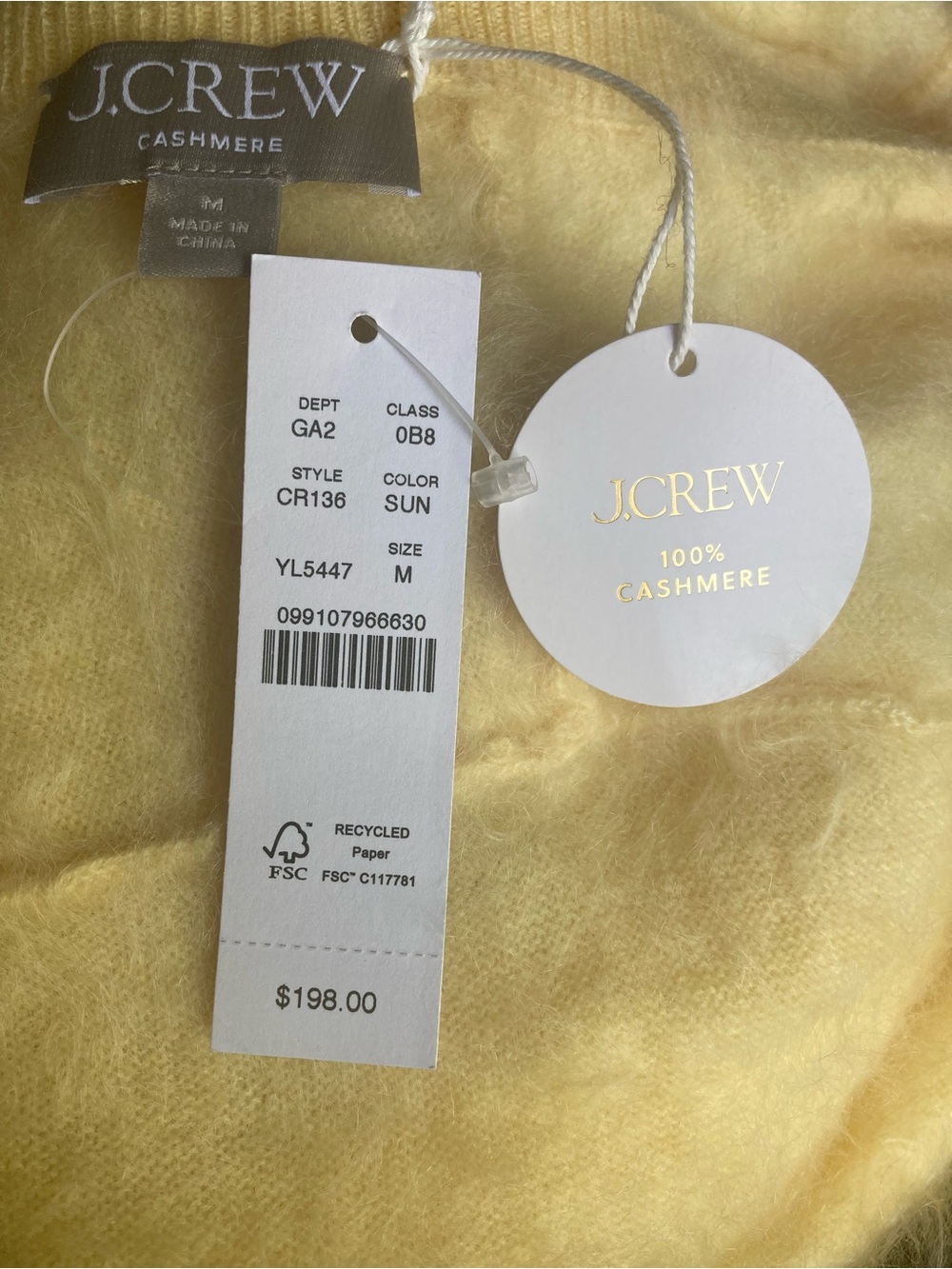 J. Crew Brushed Cashmere Relaxed-fit Reversible Cardigan Sweater NWT Yellow - Picture 10 of 12